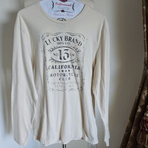 Lucky Brand Off-White Graphic Long Sleeve Tee